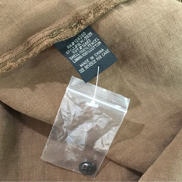 Velvet Heart Shirt Dress women Small Brown Roll Tap Sleeve button tencel - Picture 3 of 5